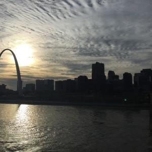 Looking west at Downtown from the Eads Bridge.